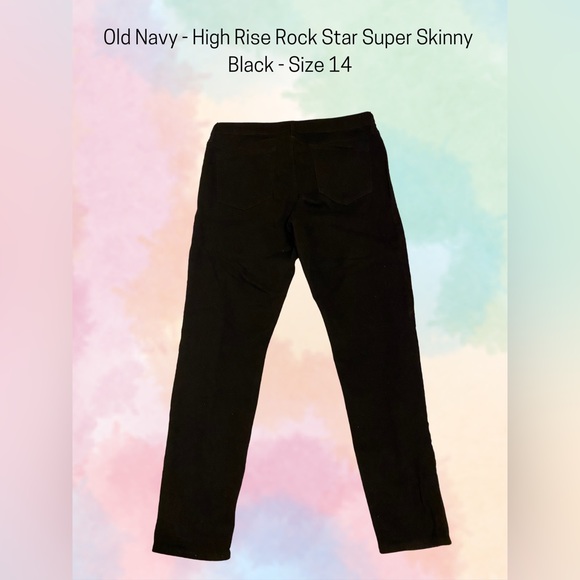 Old Navy - High Rise Rock Star Super Skinny Black - Size 14 -(barely used) - Picture 2 of 2
